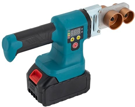Saldatrice per tubi da 280 W, temperatura di riscaldamento 0-320 °C, con display LCD, batteria agli ioni di litio, PPR, con 5 set di testine di taglio, saldatore per tubi in plastica, tubi applicabili