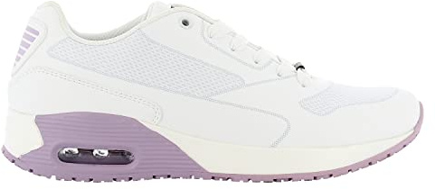 Oxypas Neu Sport, Berufsschuh Ela, Antistatischer (ESD) Leder Sneaker für Damen (40, Weiß-Violett)