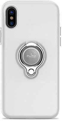 Puro IPCXMAGRINGWHI Magnet Ring Schutzhülle für Apple iPhone X Weiß