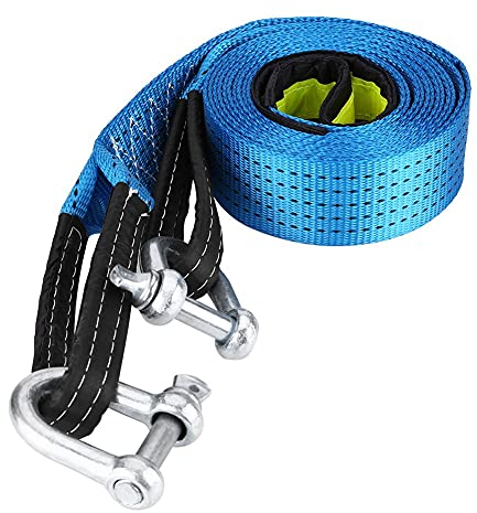 Kit fune di traino, capacità del rimorchio per auto 8 tonnellate 18000LB Cavo di traino fuoristrada con gancio a forma di U