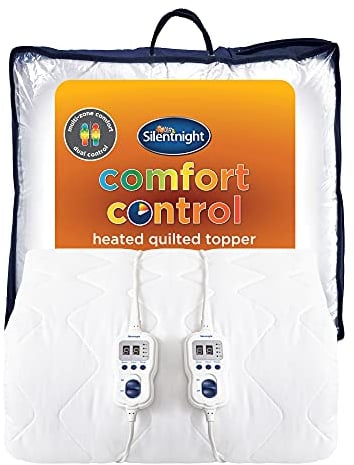 Silentnight Multi-Zone Electric Blanket Mattress Topper King – Heating Pad with 4 Individual Heating Zones, 9 Heat Settings, Built-in Timer and Easy Fit Straps – Machine Washable – King Size 200x160cm