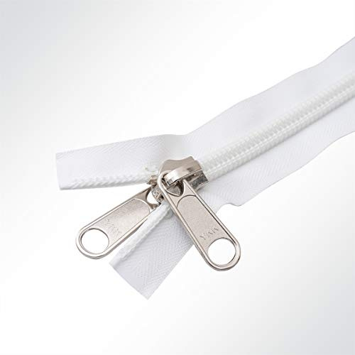 YKK® 10C Reißverschluss Zeltreisser Spiralreißverschluss, Spiral, teilbar, weiß, Länge 200cm