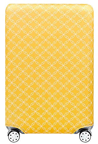 OuLi Store Kofferhülle Elastisch Kofferhülle Bambus Kohlefaser 18-32 Zoll Kofferschutzhülle Gepäck Cover Reisekoffer Hülle Kofferschutz Luggage Cover Gepäckabdeckung (Gelb, XL-29-32 Zoll)