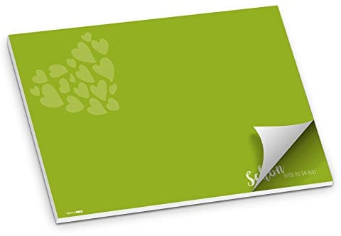 itenga Tischset Platzset Schön DASS du da bist Papier I DIN A3 (59,4cm x 42cm) 50 Blatt I ideal als Gedeckunterlage bei Geburtstagen, Grillpartys, Gartenpartys oder Mottopartys (frühlingsgrün)