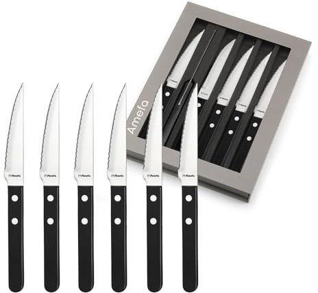 Amefa - 323146 - Lot DE 6 Couteaux Pizza Noir