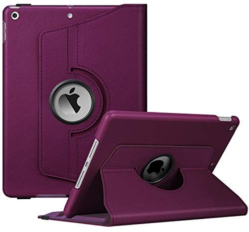 FINTIE Rotating Case for iPad 9th Generation (2021) / 8th Generation (2020) / 7th Gen (2019) 10.2 Inch - 360 Degree Rotating Stand Cover with Pencil Holder, Auto Wake Sleep, Purple