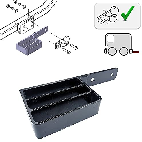 Trittbrett Trittstufe für Flanschkugel Anhängerkupplung Anhängevorrichtung Auftritt AHK 2- Loch Anhängerkupplung (90 mm)