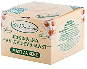 Original Dr. Pavlovic Babycreme - Originalna Pavlovićeva mast Windel Ausschlag Behandlung, trockene Haut feuchtigkeitsspendend, Baby-Hautpflege-Salbe mit Kamille 100 ml (100 ml (14er Pack))