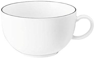 Seltmann Weiden Milchkaffeetassen 6er Set - 0,35 L - Durchmesser: 12,9 cm - Höhe: 6,4 cm - Lido - Form: Rund - Weiß - Black Line