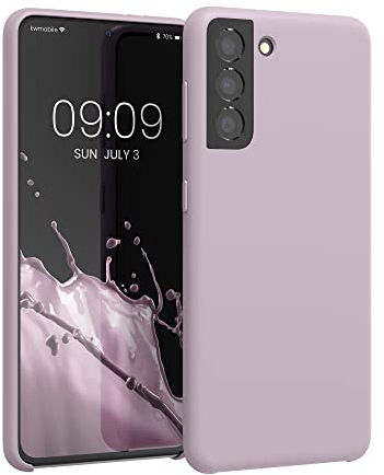 kwmobile Carcasa Compatible con Samsung Galaxy S21 Funda - Case TPU y Silicona antigolpes - Apto Carga inalámbrica - Lila Color Carne