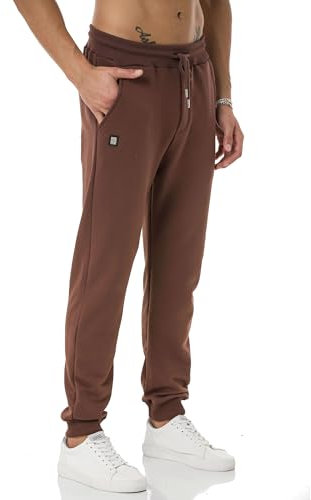 Redbridge Pantalon de jogging de qualité supérieure - Pantalon de survêtement confortable avec cordon de serrage - Pantalon de loisirs et de sport, marron, L