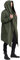 2023 Neu – Herren Dunkel Stil Einfarbig Lang Cardigan Umhang Kapuzenpullover Mantel Jacke Rams Hoodie, grün, X-Large