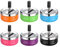 Murago - 6er Set Drehaschenbecher - Aschenbecher mit Deckel Ascher bunt Windaschenbecher Metall