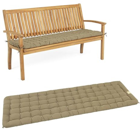 HAVE A SEAT Living - Gartenbank Auflage 110 cm - Bequeme Bankauflage Outdoor, 7 cm Dick - Waschbar bis 95°C, Orthopädisch, Wetterfest - Made in Germany (110x48 cm, Goldbraun)