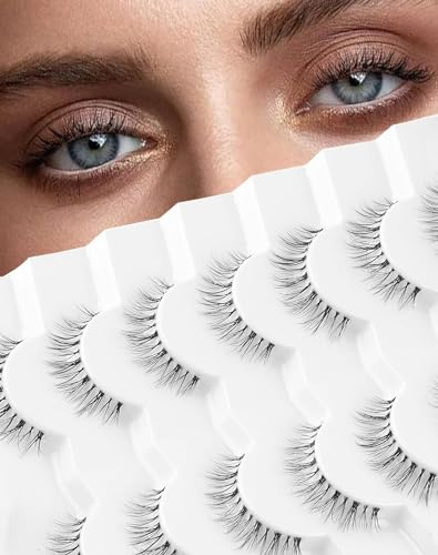 Onlyall cils aspect naturel faux cils cils vaporeux naturels cils courts faux cils bande claire cils 7 paires A22