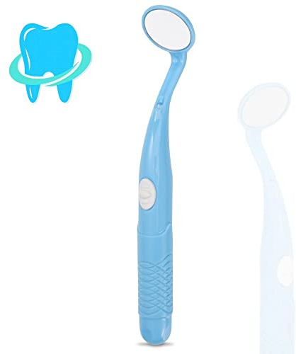 Multi-Color Dental Mirror with Light Teeth Inspection LED Mirror Anti-Fog Mouth Mirror MM380 Dentist Oral Care Tool (sky blue)