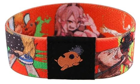 Chainsaw Man Anime Manga 7.1 Reversible Stretch Wristband Wrist Band Bracelet Elastic Strap, Mixed, 7.1 x 1 inches