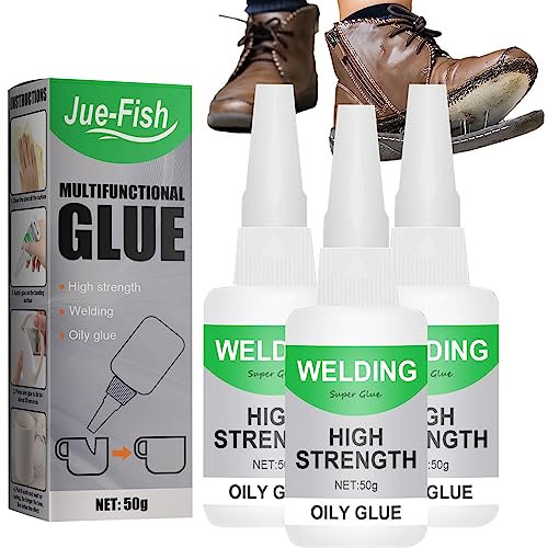 3 Pcs Jue Fish Glue, Jue-Fish Welding High-Strength Oily Glue, All Purpose Super Glue Extra Strength, Shoe Glue Repair Adhesive for Fast Repair and Curing