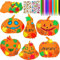 Shinybox Herbst Basteln für Kinder, 88 Stück Halloween Kürbis Schaum Aufkleber, Halloween Kürbis Bastelset für Kinder mit 12 Aquarellstift für Herbst Thanksgiving Halloween Party Deko