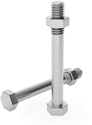 Lot de 10 vis à tête hexagonale M10 x 170 mm avec écrous DIN 601 galvanisées – En acier allié, vis d'appareil, vis de serrure, vis de machine, filetage partiel pour support de poteau, construction en
