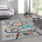 CARPETIA Kinderteppich Teppich Kinderzimmer Spielteppich rutschfest waschbar pflegeleicht Safari Straße grau groß 240 x 340 cm