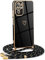 Frauen Mädchen Handykette Kompatibel mit Xiaomi Redmi Note 10 4G - Silikon Hülle mit Band - Handyhülle für Xiaomi Redmi Note 10 4G Herz Love Design Galvanik - in schwarzes Gold