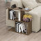 HOCUS PICUS | Moderner Holz Beistelltisch mit 2 Etagen | Vielseitiger Sofatisch, Regal-Organizer | Ideal für Büro, Wohnzimmer | 60 x 60 x 19,5 cm | Dunkle Eiche