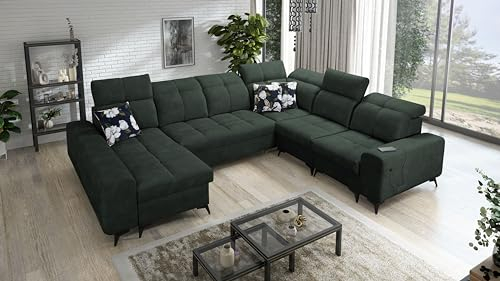 Ecksofa Gilbert VIII 331x173x267cm - Schlaffunktion - Bettkasten - U-Form - Couch - Eckcouch - Schlafsofa - Wohnlandschaft - Verstellbare Kopfstützen - Sofa - Polstersofa - Bett - Wawe 12 Links - 26