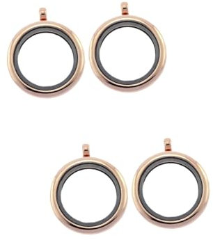 NUOBESTY Sets Alloy Glass Necklace Parts Diy Pendant Necklace Round Open Back Bezel Charms Funny Photo Storage Making Supplies Pcs