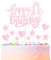 mciskin Happy 11th Birthday Cake Toppers - Pink & Glitter Heart Stars, Personalised for Women & Girls