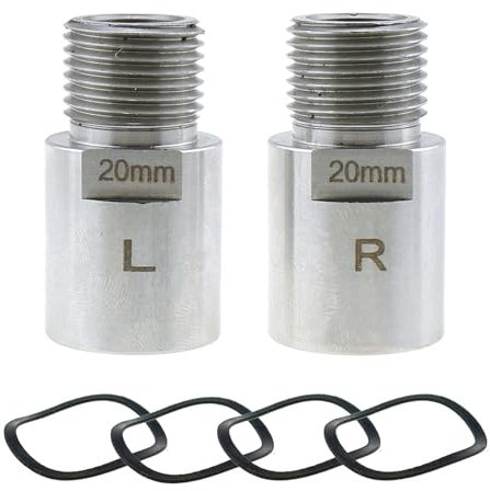 MEETOOT 1 Paar Fahrrad Pedal Extender Silber Fahrrad Stahl Verlängerung Pedal Spacer Geeignet für Standard 9/16 Zoll Gewindepedal Fahrrad und Cruiser und Faltrad