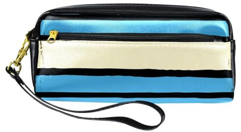 VTGHDEEQ Pencil Pouch,Small Pencil Case,Black and Blue Flag,Pen Pouch