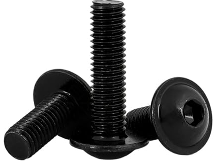 Aqxypas 1–20 Stück M5 M6 Bolzen-Innensechskant-Flansch-Halbrundkopfschrauben 10,9 hochfeste Schwarze Inbusschrauben GB7380.2 L = 8–30 mm (Size : 8mm, Color : M5(10PCS))