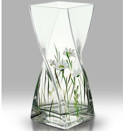 Nobile Glassware Daisy Pastures Twist Vase, 25 cm, 2564-24