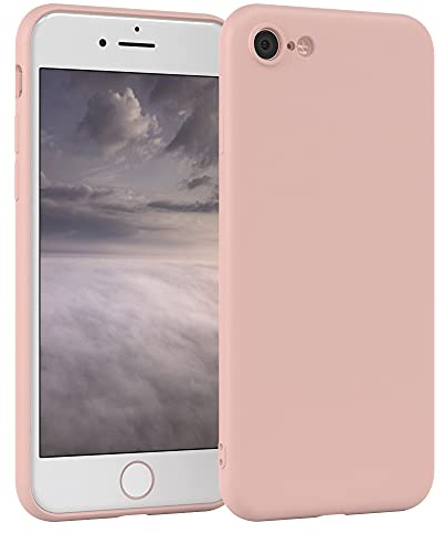 EAZY CASE - Silikonhülle für iPhone SE 2022 / SE 2020, iPhone 7/8 Hülle Silikon Case Altrosa weich stoßfeste Handyhülle Schutzhülle mit Kameraschutz Dünn Premium Schutz Cover Bumper Pastell Rosa