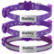 kodinsiivous 3 Pack Katzenhalsband mit Namensschild und Glocke, Personalisierte Reflektierendes Katze Halsband mit Sicherem Schnellverschluss,Haustierhalsband für Mädchen & Jungen(Lila)