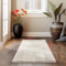 HomebyHome Kurzflor Teppich Läufer 60 x 110 cm Creme Hoch-Tief 3D Effekt Teppich Waschbar, Flauschig und Extra Weich - Skandinavisch Boho Muster Teppich für Wohnzimmer, Schlafzimmer und Küche