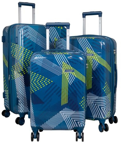 Trendyshop365 Koffer-Set 3-teilig Hartschale 4 Räder Zahlenschloss blau