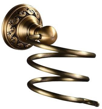 Badezimmer-Accessoires-Set aus antikem Messing und Aluminium, Bademantelhaken, Papierhalter, Handtuchhalter, Seifenkorb, Badezimmerarmatur, Haartrocknerhalter