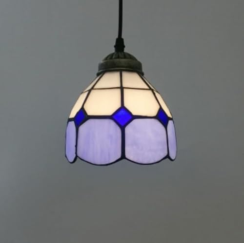 Chrasy E27 Pendelleuchte Deckenleuchte aus Buntglas im Tiffany-Stil Modern Deckenleuchte mit 15 cm Breitem Lampenschirm