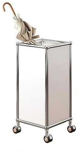 Regenschirmständer Schirmhalter aus Edelstahl, Schirmständer, rollende Metall-Eingangsbereich-Dekoration mit Rädern, for das Heimbüro, hält Regenschirme, Stöcke, Gehstöcke Regenschirm Halter