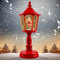 Weihnachts Schneekugel Laterne mit Musik, Schneelaterne Weihnachtskerze, Vintage Weihnachten Wasser Glitzernde Verschneiter Globus Nachtlicht, LED Schneekugel Weihnachtslaterne Dekoration (rot)