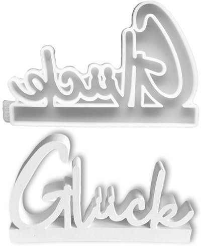 Glück Silikonformen Gießformen Kerzenhalter DIY Gießformen Silikon Weihnachten,Antihaftbeschichtete Silikonform Gießform,Casting Gipsformen zum Gießen für Epoxid Bastelbeton Harz,Harzgießformen