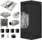 Green Spirit Growzelt Komplettset 120x120x200 cm - 320W LED Grow Lampe dimmbar, Classic XL, für 4 Pflanzen, Belüftungssystem, Hygrometer, Stofftöpfe - Grow Komplett Set Zelt Schrank Box Wachstum