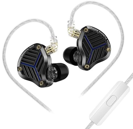 Linsoul KZ PRX Controlador Planar Monitor In Ear, HiFi Auriculares con Cable, Ultrafino diafragma planar IEM con 2pines de Plata chapada OFC para Hardcore audiófilos músicos Gamer (con micrófono)