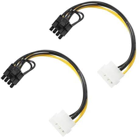 SANTUO 2 Pcs 8 Pin PCIe to Molex Power Cable,Graphics Card Power Cable,Molex to 8pin Pcie Cable,GPU Cable,Graphics Card Power Wire Adapter,19cm Black.