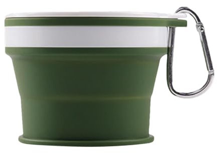 Taza plegable de silicona, portátil, reutilizable, plegable, a prueba de fugas, telescópica con mosquetón, vaso plegable para camping, senderismo, trabajo, escuela, taza expandible ecológica de 170 ml
