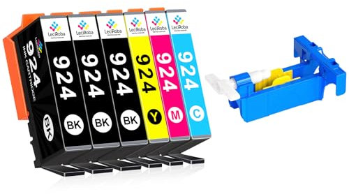 LeciRoba 924 (NO CHIP) Kompatibel für HP 924 Tintenpatronen mit HP OfficeJet Pro 8120 8030 8123 8133 OfficeJet Pro 8122e 8124e 8125e 8134e 8132e 8135e 8138e 8139e All-in-One Drucker (6-Pack)