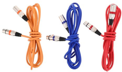 OSALADI 3piezas Cable De Micrófono XLR De Balanceado para Mezcladores Altavoces Interfaces De Audio Conector Macho y Hembra Color Rojo Azul o Naranja para Estudios De Grabación y