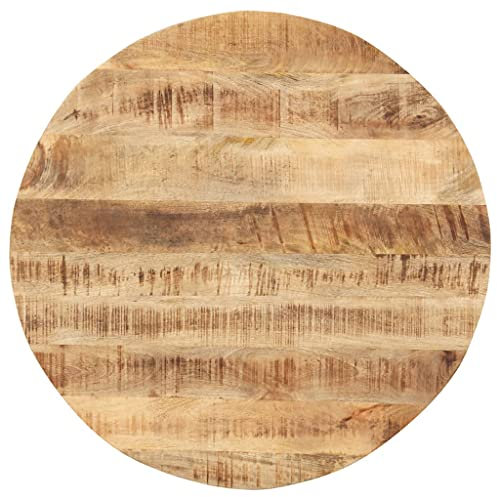 Myheimly Tischplatte Massivholzplatte Holzplatte Ersatztischplatte Holz Platte für Couchtisch Beistelltisch Rund massives Mangoholz,70 cm 15-16 mm